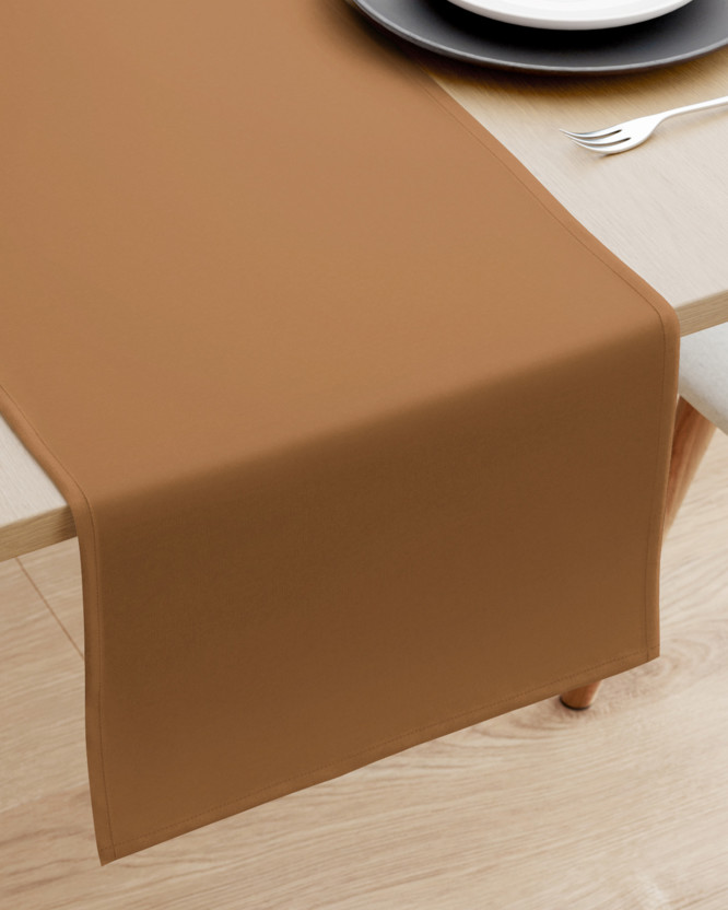 Behúň na stôl 100% bavlnené plátno - škoricovo hnedý