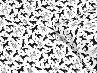Detské bavlnené obliečky - vzor 945 čierni psi na bielom