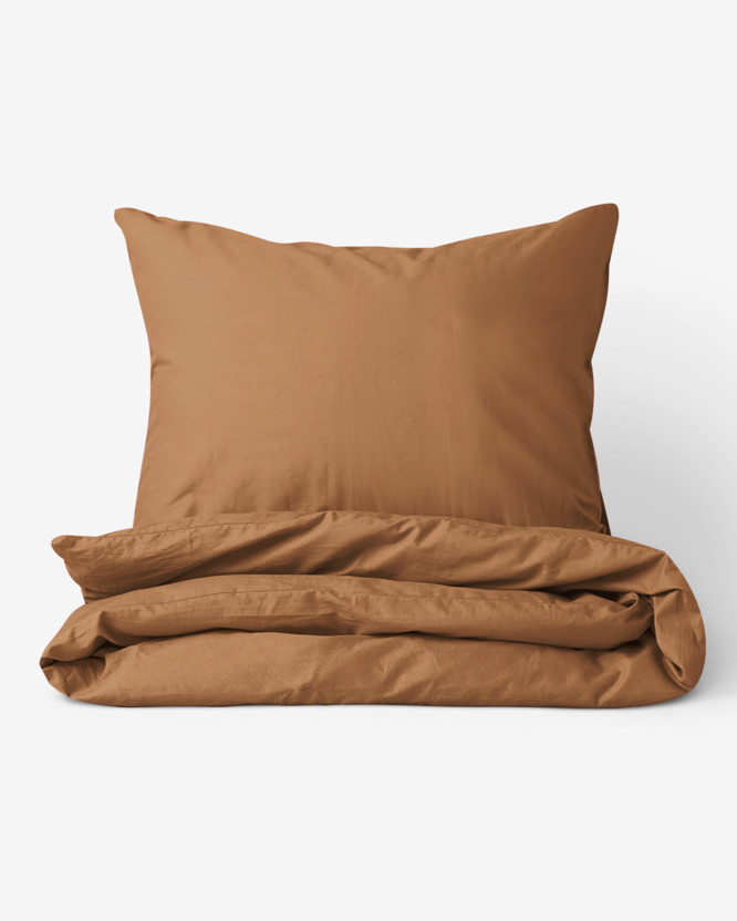 Bavlnené posteľné obliečky - škoricovo hnedé