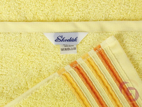 Froté uterák / osuška žltý s oranžovými prúžky - detail 2