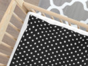 Bavlnené obliečky do detské postieľky - vzor 541 biele hviezdičky na čiernom