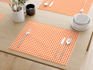 Prestieranie na stôl Menorca - malé oranžové a biele kocky - sada 2ks