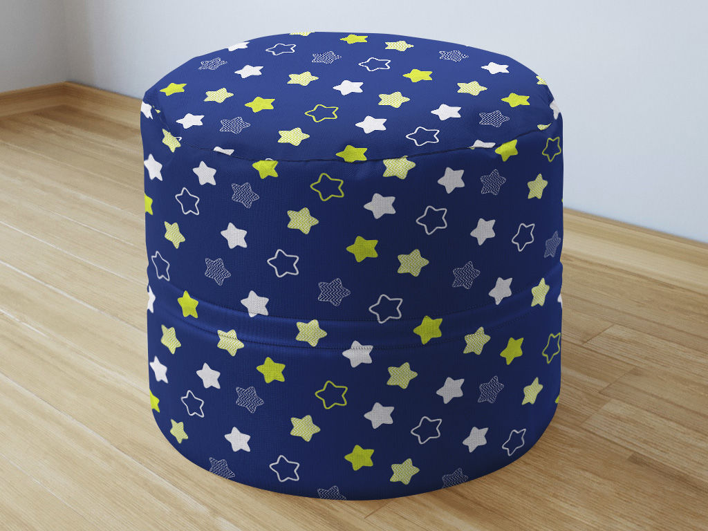 Detský bavlnený sedacie bobek 50x40cm - hviezdy na tmavo modrom