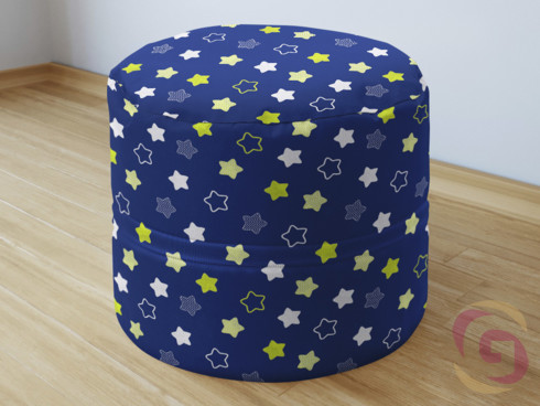 Bavlnený sedacie bobek - vzor hviezdy na tmavo modrom