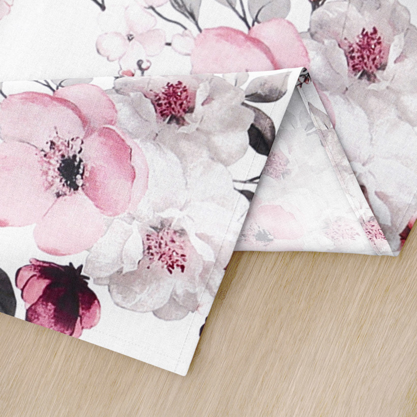 Behúň na stôl 100% bavlnené plátno - kvety sakury