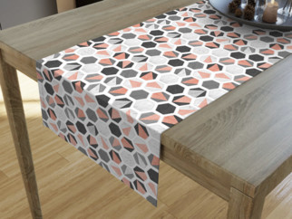 Dekoračný behúň na stôl LONETA - vzor hexagon