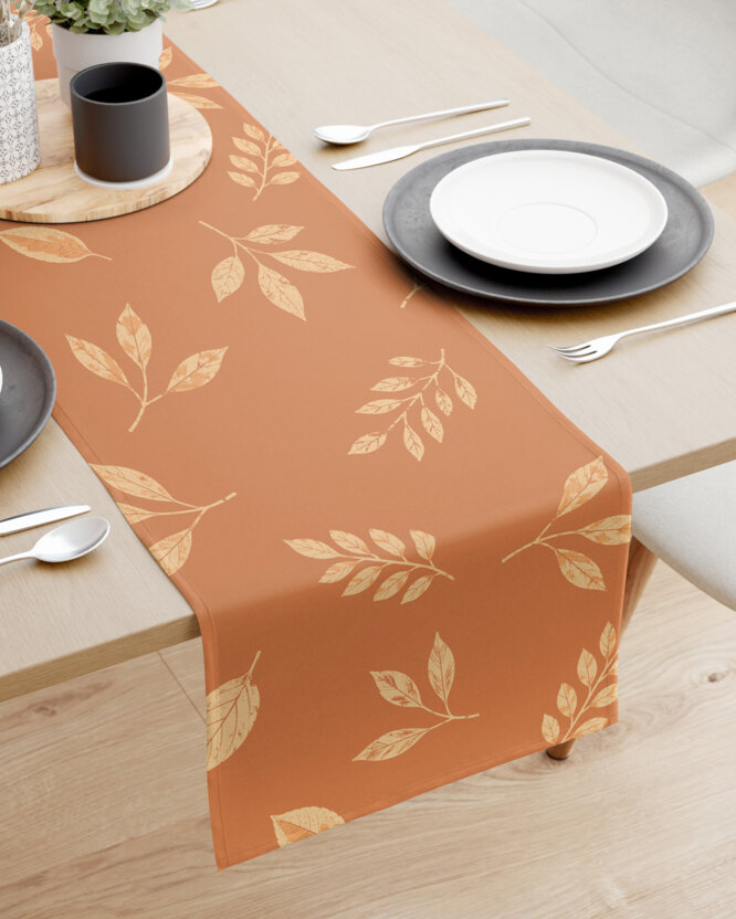 Behúň na stôl 100% bavlnené plátno - Oranžové jesenné lístky