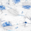 Bavlnené posteľné obliečky - vzor 1113 modré pivonky s textami