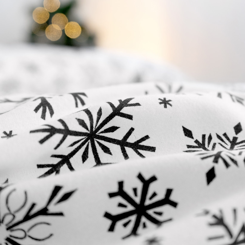 Vianočné flanelové posteľné obliečky - snehové vločky
