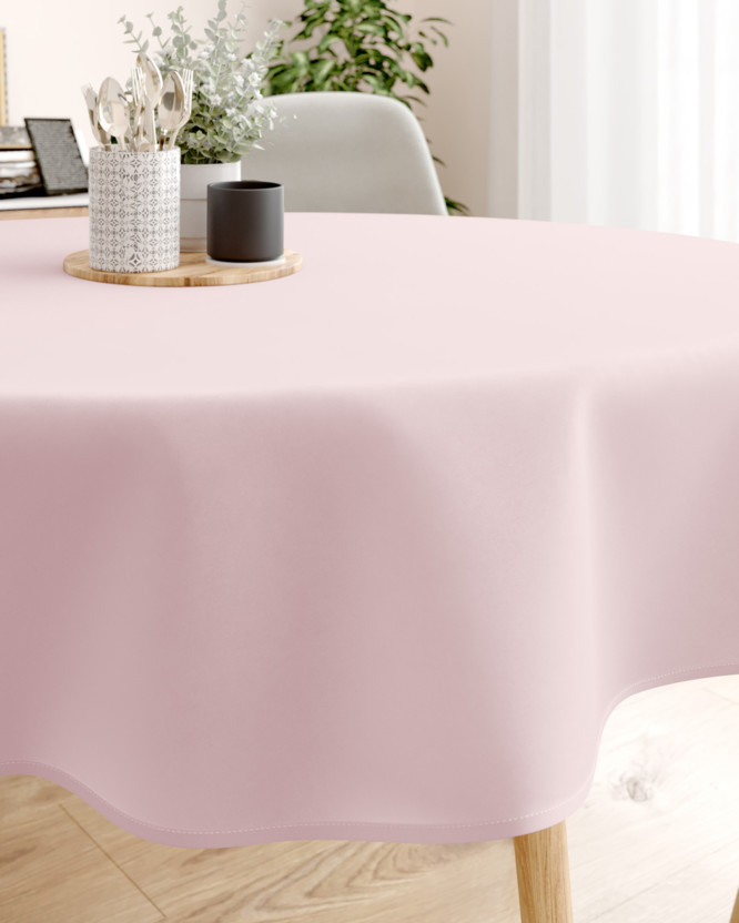 Okrúhly obrus 100% bavlnené plátno - púdrovo ružový