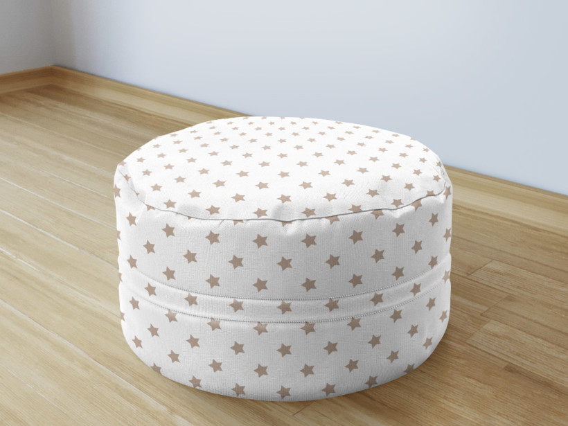 Bavlnený sedacie bobek 50x20cm - béžové hviezdičky na bielom