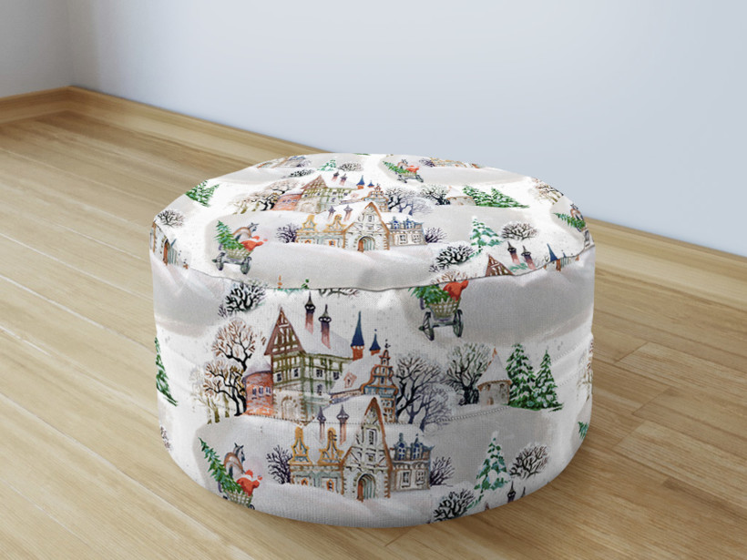 Vianočný sedacie bobek 50x20cm - Loneta - zasnežené mestečko