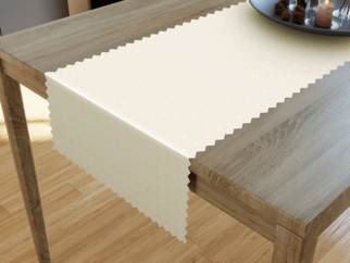 Luxusný teflónový behúň na stôl - vanilkový s lesklými štvorčeky