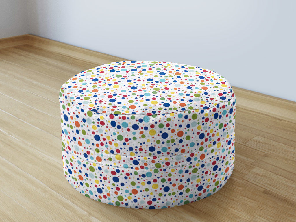 Detský bavlnený sedacie bobek 50x20cm - farebné bodky