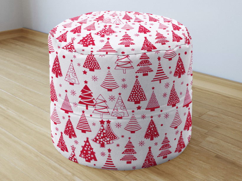 Vianočný bavlnený sedacie bobek 50x40cm - stromčeky na bielom