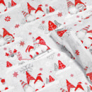 Vianočné bavlnené posteľné obliečky - vzor 917 škriatkovia na svetle sivom