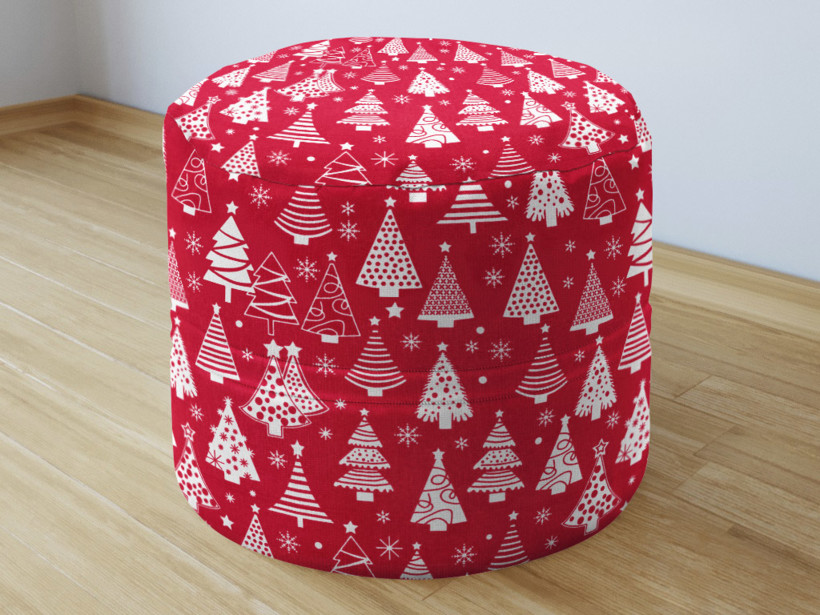 Vianočný bavlnený sedacie bobek 50x40cm - stromčeky na červenom