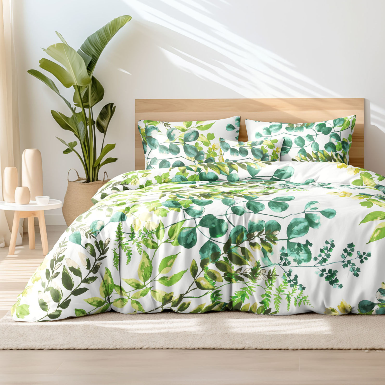 Bavlnené posteľné obliečky - eukalyptus