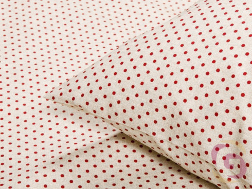 Bavlnené posteľné obliečky - vzor 586 červené bodky