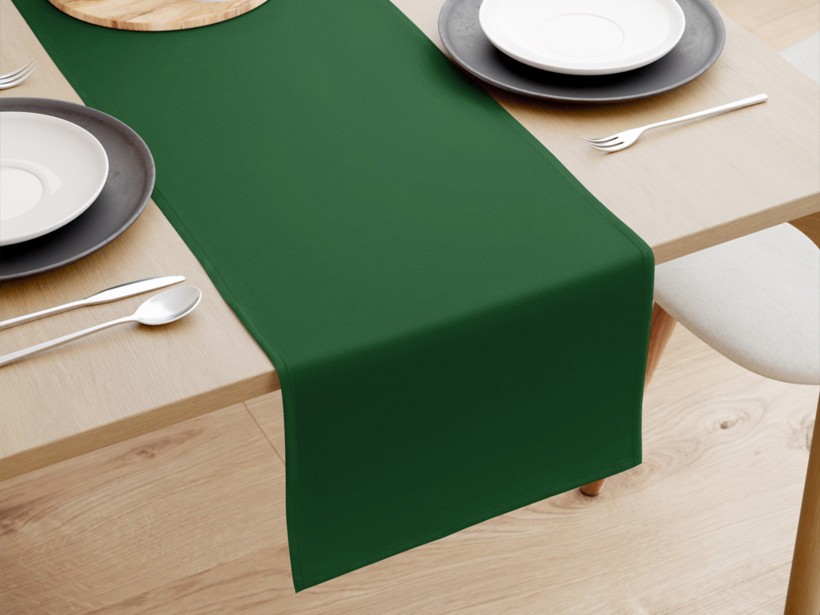 Behúň na stôl 100% bavlnené plátno - tmavo zelený starý