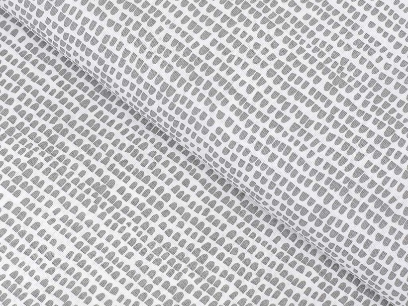 Bavlnené plátno - drobné sivé tvary na bielom