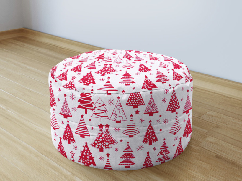 Vianočný bavlnený sedacie bobek 50x20cm - stromčeky na bielom