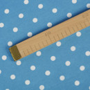 Dekoračná látka Loneta - biele bodky na modrom - šírka 140, 280 cm