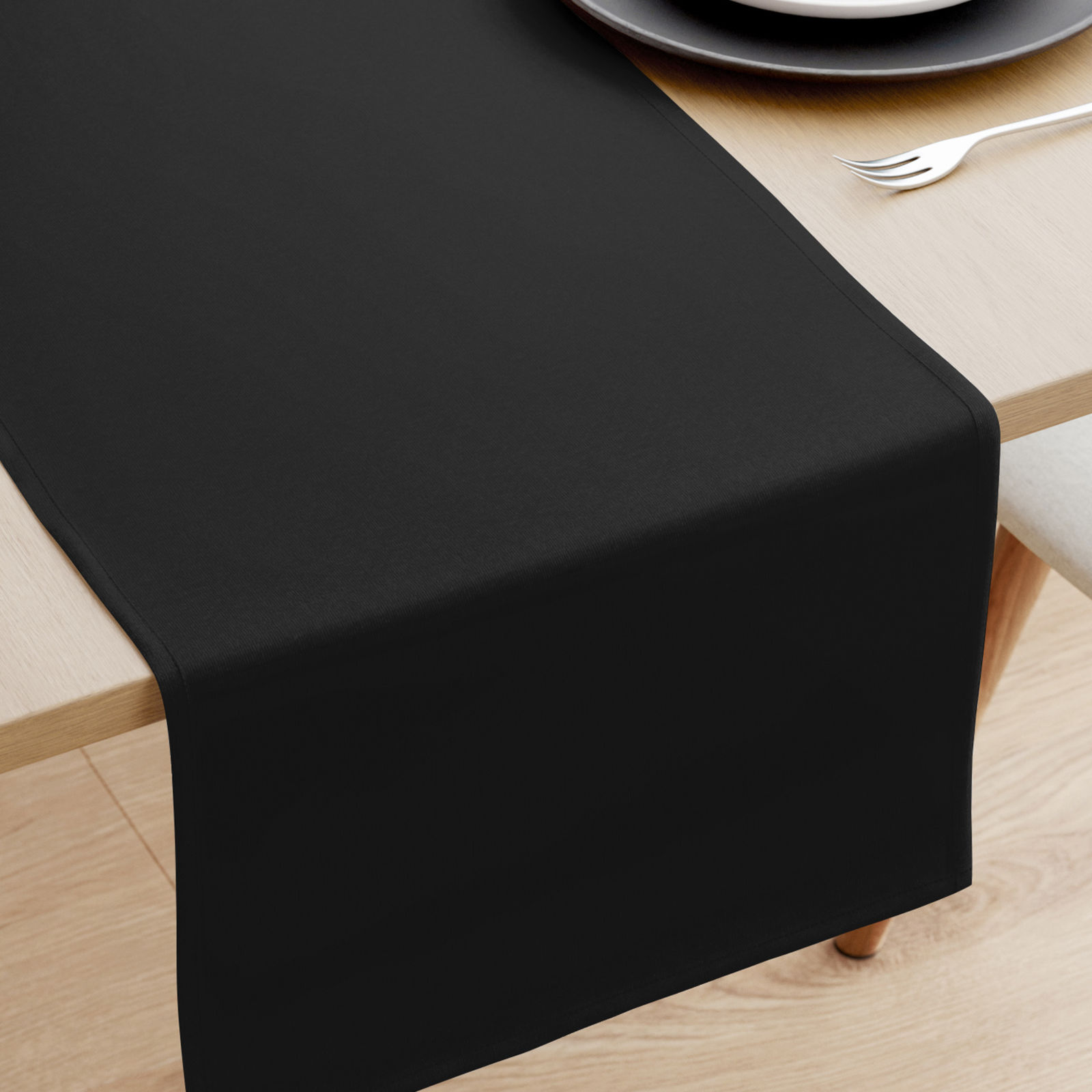 Behúň na stôl 100% bavlnené plátno - čierny