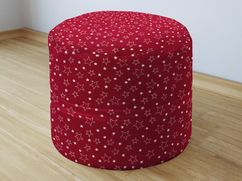 Bavlnený sedacie bobek 50x40cm - biele hviezdičky na červenom