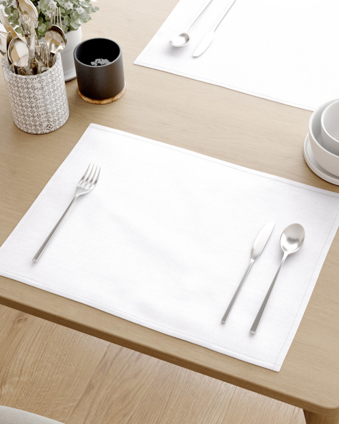 Sviatočné prestieranie na stôl Rongo Deluxe - biele so saténovým leskom - sada 2ks