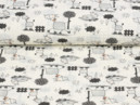 Bavlnený krep - vzor 501 siví oslíci - metráž š. 145cm