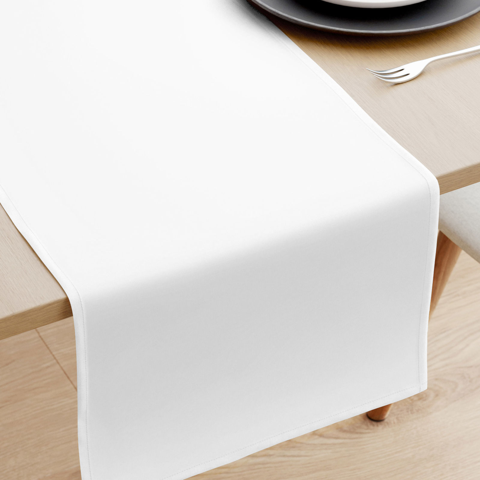 Behúň na stôl 100% bavlnené plátno - biely