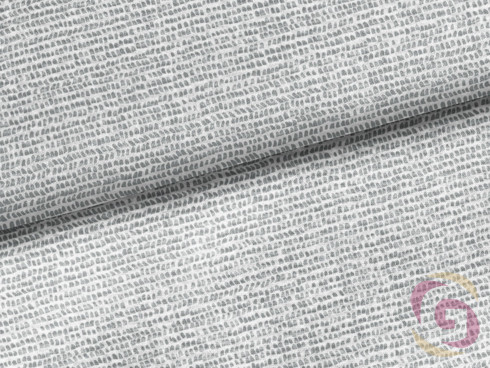 Krepové posteľné obliečky - vzor 809 drobné sivé tvary na bielom