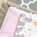 Detské bavlnené obliečky do postieľky - vzor 617 - růžoví slony