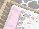 Detské bavlnené obliečky do postieľky - vzor 617 - růžoví slony