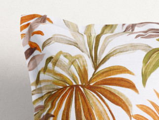 Dekoračná obliečka na vankúš s ozdobným lemom LONETA - farebné palmové listy