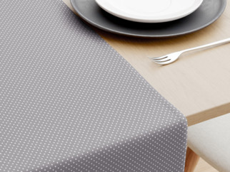 Behúň na stôl 100% bavlnené plátno - malé bodky na sivom