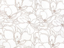 Bavlnené plátno SIMONA - vzor 1028 svetlo béžové kvety na bielom - metráž š. 145cm