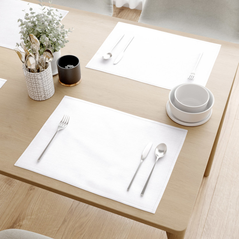Sviatočné prestieranie na stôl Rongo Deluxe - biele so saténovým leskom - sada 2ks