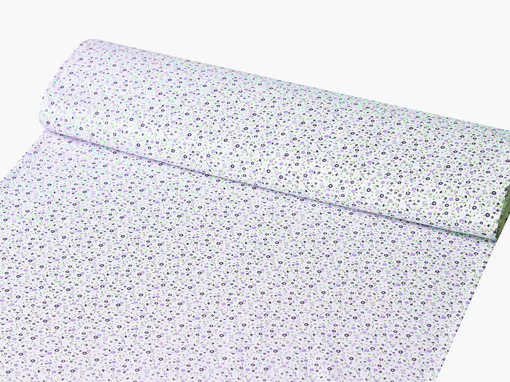 Bavlnené plátno - drobné fialové kvítí