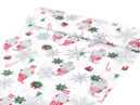 Bavlnené plátno SIMONA - vianočný vzor 1060 škriatkovia na bielom - metráž š. 160cm