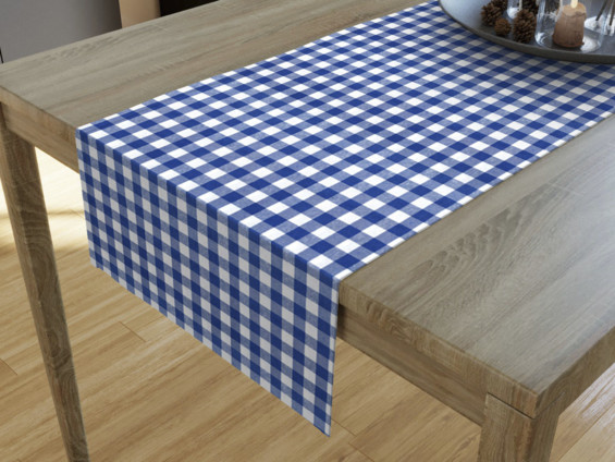Dekoračný behúň na stôl MENORCA - vzor modré a biele kocky
