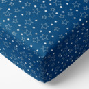 Vianočná bavlnená napínacia plachta - vzor biele hviezdičky na modrom