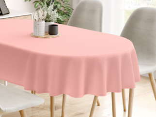 Oválny obrus 100% bavlnené plátno - pastelovo ružový
