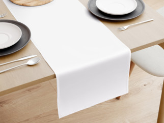 Sviatočný behúň na stôl Rongo Deluxe - biely so saténovým leskom