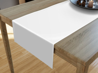 Luxusný saténový lesklý behúň na stôl - biely