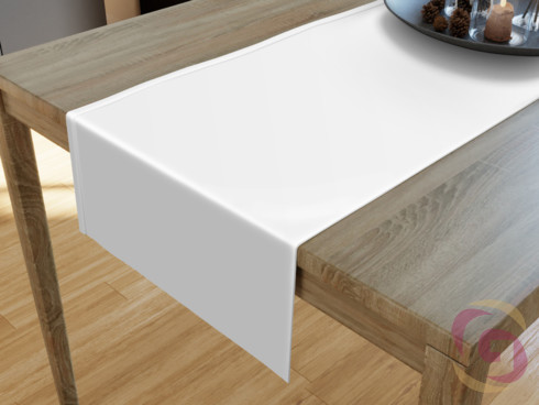 Luxusný saténový lesklý behúň na stôl - biely