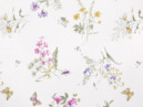 Bavlnené plátno SIMONA - vzor 949 farebné lúčne kvety na bielom - metráž š. 145cm