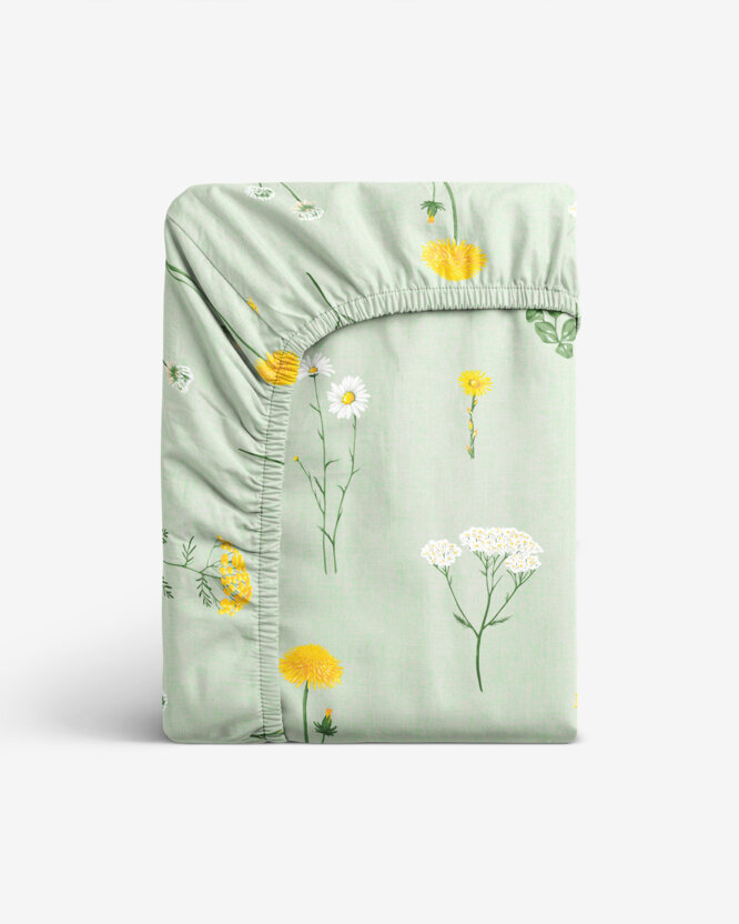 Bavlnená napínacia plachta - Lúka na zelenej režnej