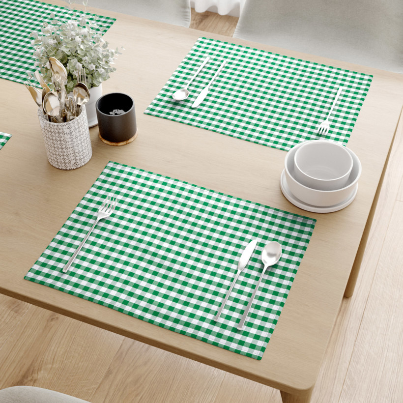 Prestieranie na stôl 100% bavlnené plátno - zelené a biele kocky - sada 2ks